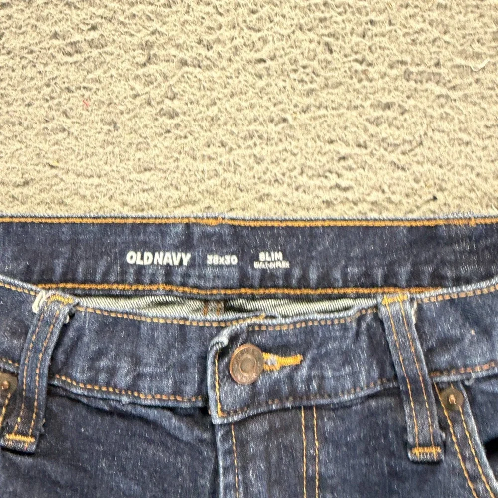 Old Navy Built-In Flex Jeans 36x28 Blue Cotton Denim Straight Slim Fit Stretch